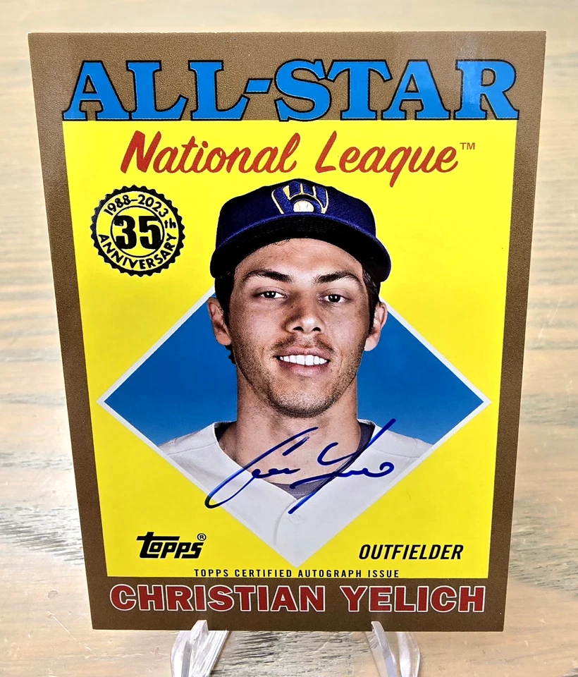 2023 Topps Series 2 -Christian Yelich AUTO 1988 TOPPS ALL-STAR GOLD 3/25 🔥 - Image 1 of 2