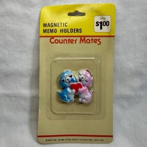 Vintage Magnet Memo Holder Counter Mates Dogs Love Pink Blue Heart NOS BRAND NEW - Picture 1 of 4
