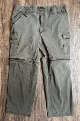 Pantalones cortos cargo convertibles BC Clothing para hombre XXL (se adapta a 38x30) verdes al aire libre Foto 1 de 4