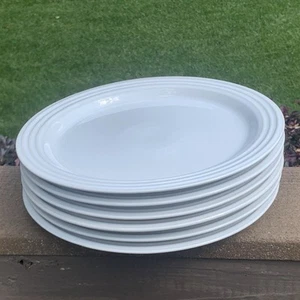 LE CREUSET White 10.5" Stoneware Dinner Plate Set of 6 VANCOUVER 27cm Plates - Picture 1 of 15