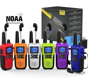 Walkie Talkies Rechargeable for Adults Long Range with Earpiece NOAA Weather Ale - Zdjęcie 1 z 8