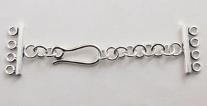2 SETS MUTI STRAND EXTENDER CLASP 4 STRAND OXIDIZED SILVER PLATED 827 ETL-255 - Picture 1 of 3