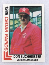 1989 Cedar Rapids Reds-Midwest League-BEST Baseball Card-Don Buchheister