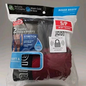 2 pares de calzoncillos boxer Hanes para hombre talla S negros y rojos nuevos - Imagen 1 de 4