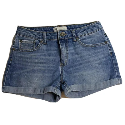 ROXY 青少年女孩牛仔短裤 14 码中号水洗。 — 第 1/4 张图片