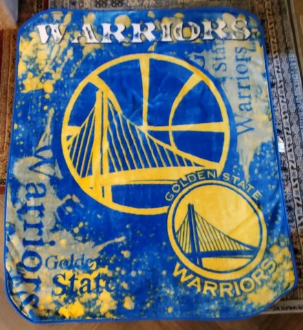 Golden State Warriors Northwest Plush Blanket 50"x60" Steph Curry Perfect Shape! Cover