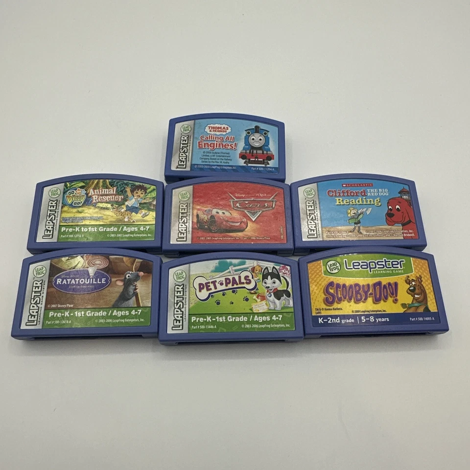 Leapster Games Leap Frog Lot of 7 - Card Clifford Scooby-Doo Diego Ratatouille - Image 1 of 1