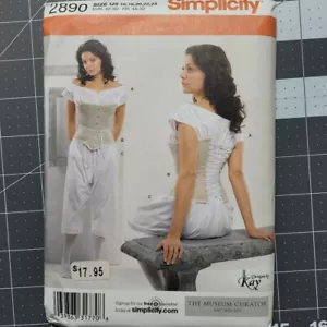 SIMPLICITY 2890 MISSES CHEMISE DRAWERS & CORSET PATTERN-UNCUT-SIZES 16-24 - Picture 1 of 2