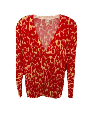 Gap Cardigan Sweater Womens Leopard Print Knit button Up Muli Color Cotton Small - Image 1 of 4