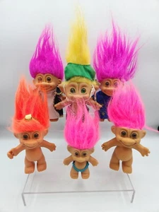 Lot of 6 Vintage Ace Novelty RUSS Troll Dolls Toys - Picture 1 of 13