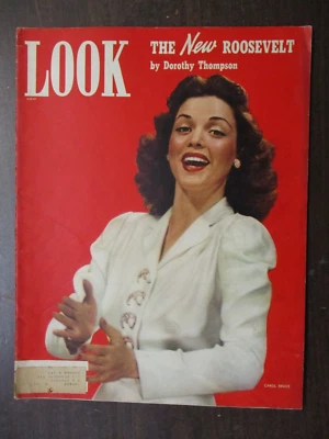 LOOK MAGAZINE APRIL 22, 1941 CAROL BRUCE BOB FELLER THE NEW ROOSEVELT WWII - Image 1 of 2