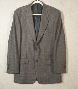 Club Room Blazer Men L44 Grey Cashmere Wool Houndstooth Tweed Sport Coat Jacket