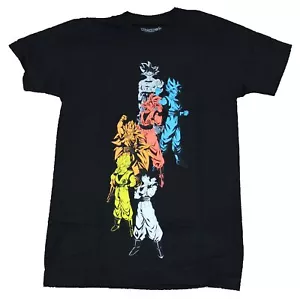 Dragon Ball Z Adult New T-Shirt - Goku's Many Versions in Neon - Picture 1 of 1