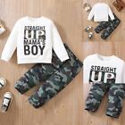 Kids Boys Tracksuits Set Camo Clothes Sweatshirt Toddler Tops Pants 2PCS Outfits