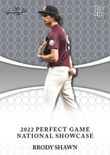BRODY SHAWN 2022 LEAF PERFECT GAME "1ST EVER PRINTED" ROOKIE CARD!