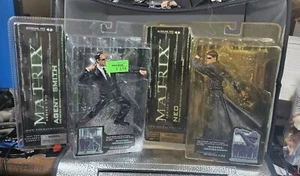 THE MATRIX REVOLUTIONS (LOT OF 2) - NEO & AGENT SMITH - MCFARLANE 2003 - NEU - Bild 1 von 9