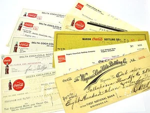 Coca-Cola Coca-Cola EE. UU. cheques cheques muchas variantes 1961 a 1980 - Imagen 1 de 20