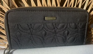 Travelon Geldbörse Kalbsleder sicherer Ausweis RFID-Schutz Damen Reißverschluss Clutch schwarz neu ohne Etikett - Bild 1 von 8