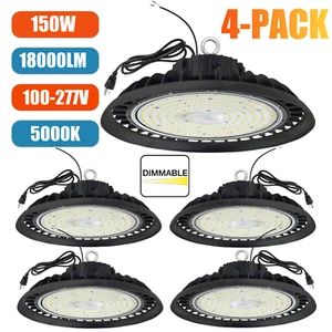 4 Pack 150W UFO LED High Bay Light Shop Lights Industrial Factory Warehouse Lamp - Picture 1 of 23