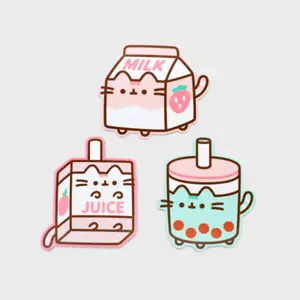 Pusheen Sips Magnet Set Culturefly Box Spring 2023 NIP strawberry milk Bobasheen - Picture 1 of 3