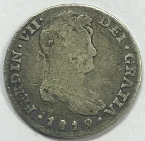 1819 MEXICO 1 REAL JJ SILVER COIN - Picture 1 of 2