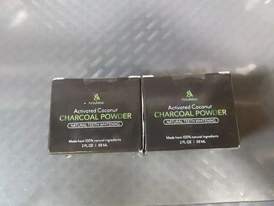 2x Pó de Creme Dental Clareador de Dentes de Carvão Preto Ativado 2 Oz Ea #L9 - Imagem 1 de 2