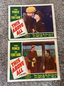 Vintage Movie Lobby Cards (2) "This Above All" Reissue 1952 Tyrone Power - Picture 1 of 3