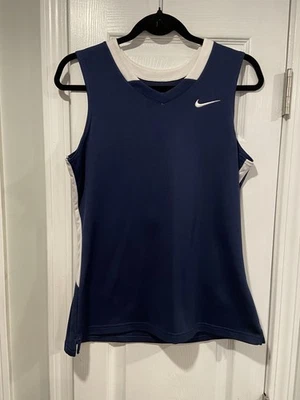 Camiseta deportiva sin mangas Nike talla M Dri Fit azul marino blanco equipo baloncesto mujer Foto 1 de 4