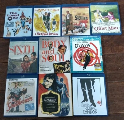 Lot Of 10 Rare Blu-rays Classic Film Kino Kubrick Noir Sicilian Renoir Bergman Foto 1 de 4