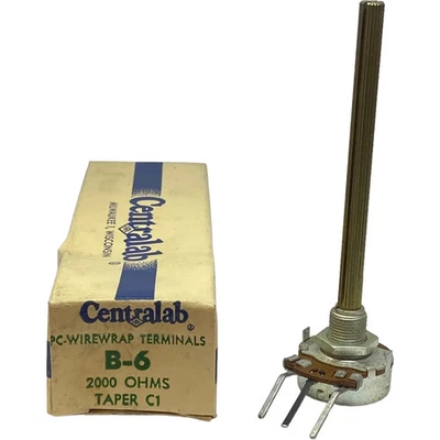 2Kohm 2K Long Shaft Potentiometer B-6 Centralab - Image 1 of 3