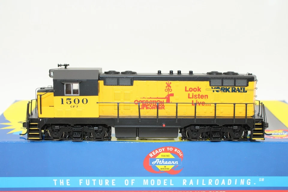Athearn HO Scale YKR YorkRail Emons CF7 Angled Diesel Locomotive #1500 DCC Ready - Image 1 of 4