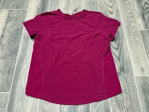 Lululemon Magenta Lightweight Stretch Run Short Sleeve Shirt 8 UPF 40+ Ripstop - Picture 1 of 6
