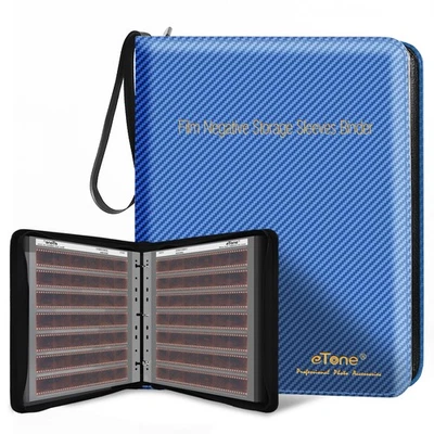 Kit de capa negativa filme álbum zíper azul com 50 peças 135 páginas de armazenamento sem ácido - Imagem 1 de 4