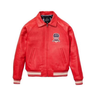 Men's Avirex Real Bomber American Flight Jacket Sheep Leather Jacket | All Color - Image 1 of 2