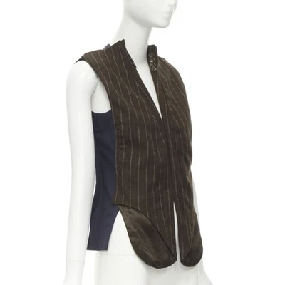 MAISON MARTIN MARGIELA ARTISANAL 2003 Runway brown deconstructed sleeves vest - Image 1 of 4