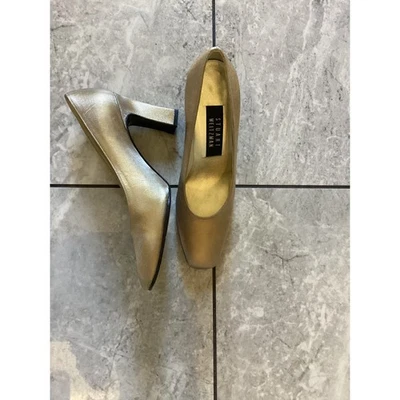 Stuart Weitzman золото платье насосы каблуки размер 6,5B металлический случай вечеринки - Изображение 1 из 4