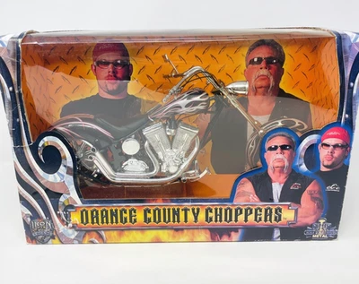 Orange County Choppers OCC Iron Legends Diecast Motorcycle Silver Flames - Image 1 of 4