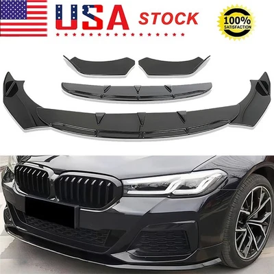 Kit de carrocería alerón labial parachoques delantero brillante para BMW Serie 5 G30 530i 540i 1937-2022 Foto 1 de 4