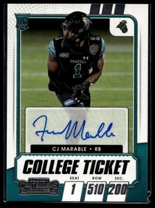 2021 Panini Contenders Draft Picks #320 CJ Marable Auto RC - Picture 1 of 2