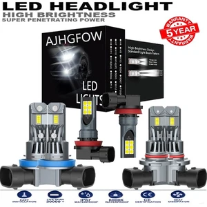 AJHGFOW 8000K LED Headlight Bulb Hi-Lo Beam Kit For Toyota Camry 2007-2014 - Foto 1 di 12