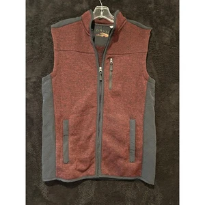 Orvis Mens Vest Sweater Knit Quilted Side Panels Burgundy Size M/M - Picture 1 of 8