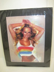 OLD SIGNED DRAWING MARIAH CAREY SINGER STYROFOAM ARTISTS - Picture 1 of 4