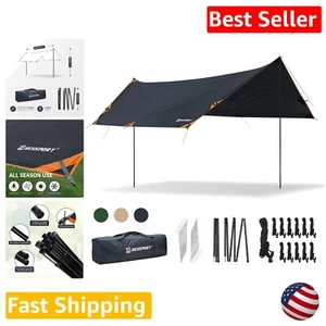 Large Waterproof Camping Tarp with Poles - Outdoor Sunshade for Multifunction... - Picture 1 of 11