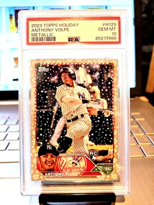 2023 Topps Holiday Anthony Volpe Metallic #H129 Gem Mt. 10 Yankee's Pride & Joy" - Picture 1 of 9