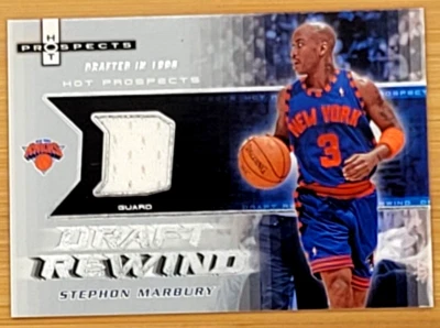 2006-07 FLEER HOT PROSPECTS STEPHON MARBURY DRAFT REWIND GAME USED JSY #D/50 - Image 1 of 2