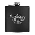 6oz (170ml) 'Teapot Home' Pocket Hip Flask (HP00018767)