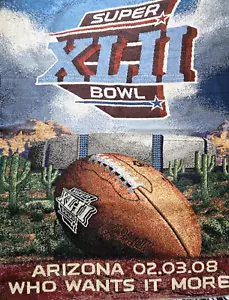 NFL Tapestry Woven Throw Super Bowl XLII Football 02.03.08 - 48" X 60" - Picture 1 of 9
