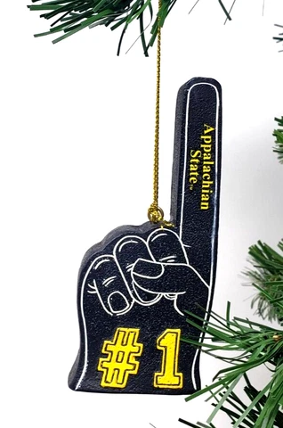 Appalachian State App Football Fan Foam Finger Christmas Ornament 4" Cover