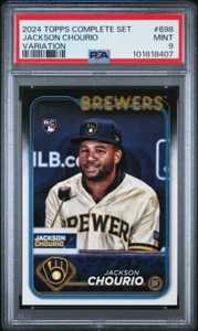 Juego completo Topps 2024 variación #698 Jackson Chourio Rookie RC PSA 9 CERVECEROS - Imagen 1 de 2