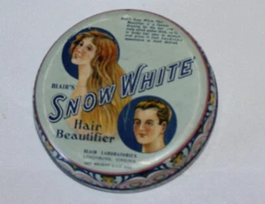Vintage Dr. Blair's Snow White Hair Beautifier Round TinLitho 3 1/2" - Picture 1 of 9